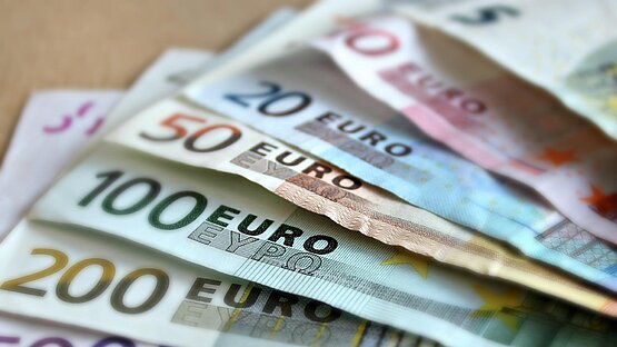 Banknoten Euro aufgefächert
